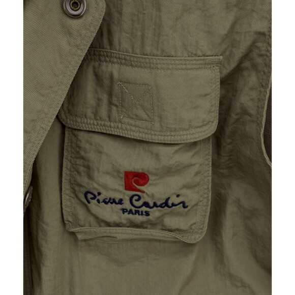 Vtg 90s Pierre Cardin Sports Club Utility Vest XL Tan Safari Photographer Cargo - Picture 6 of 11